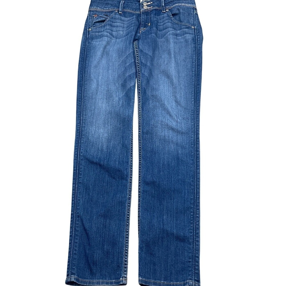 Hudson Jeans Womens 28 30W 32L Blue Flap Logo‎ Straight Leg Denim Stretch